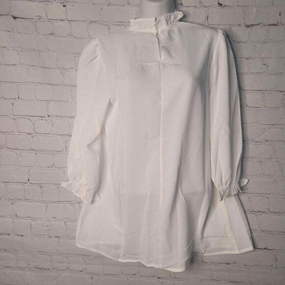 Women's Sheer Puff Sleeve Blouse Small - Picture 1 of 4